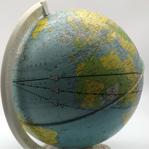 Vintage 1950s Metal World Globe with Stand - Picture 9 of 11